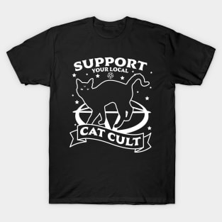 Support Your Local Cat Cult -  Gothic & Occult Halloween Cat T-Shirt